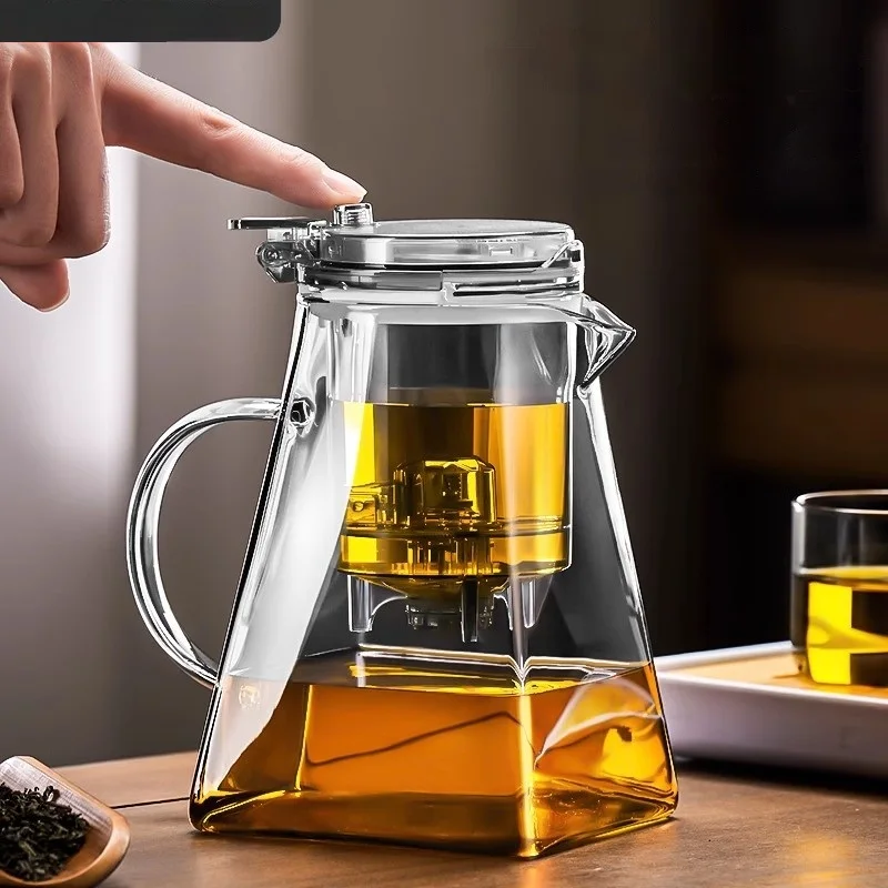 GIANXI 750ML Glass Teapot Home High Borosilicate Resistance High Temperature One Click Filter Tea Pot Simple High Grade Tea Set