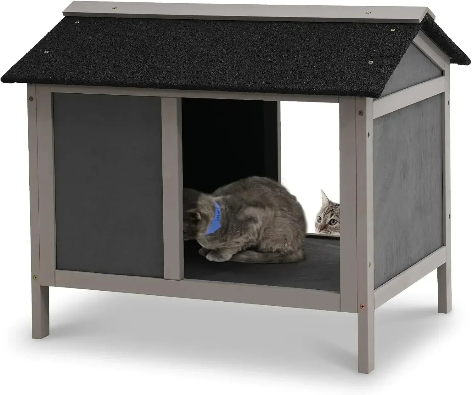 

[Hot Deal, Limited Time Offer!]Insulated Feral Feeding Station House Outdoor Kitty Dining Room Shelter Waterproof Cat House for