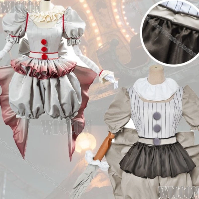 

Women Cosplay Dress It Penny Horror Pennywise The Clown Bishoujo Ver Halloween Fancy Joker Girl Lolita Kawaii Navidad Carnaval