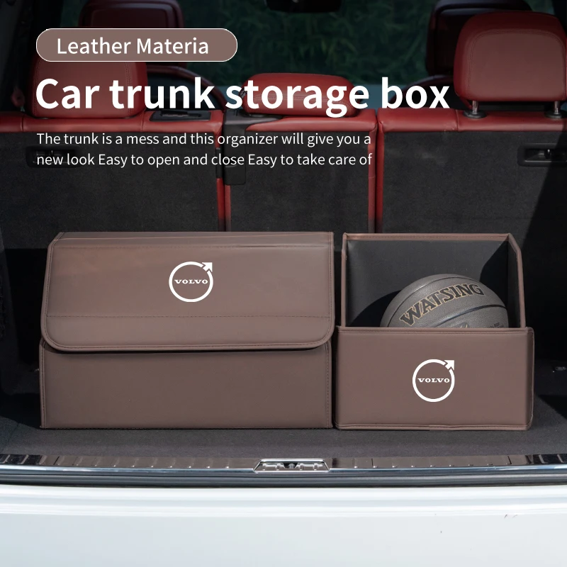 Car Trunk Storage Box Leather Travel Organizer Bag For Volvo S60 XC90 XC60 C30 C70 XC40 V40 XC70 V70 V60 V50 S80 S40