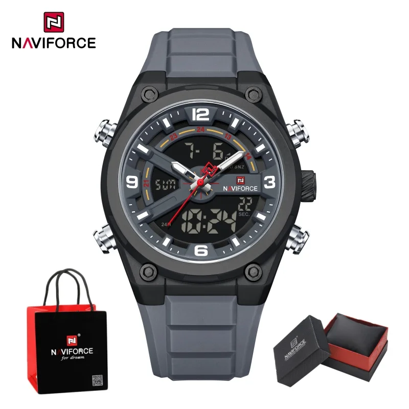 Dual Display Waterproof Men's Watch with Gift Box