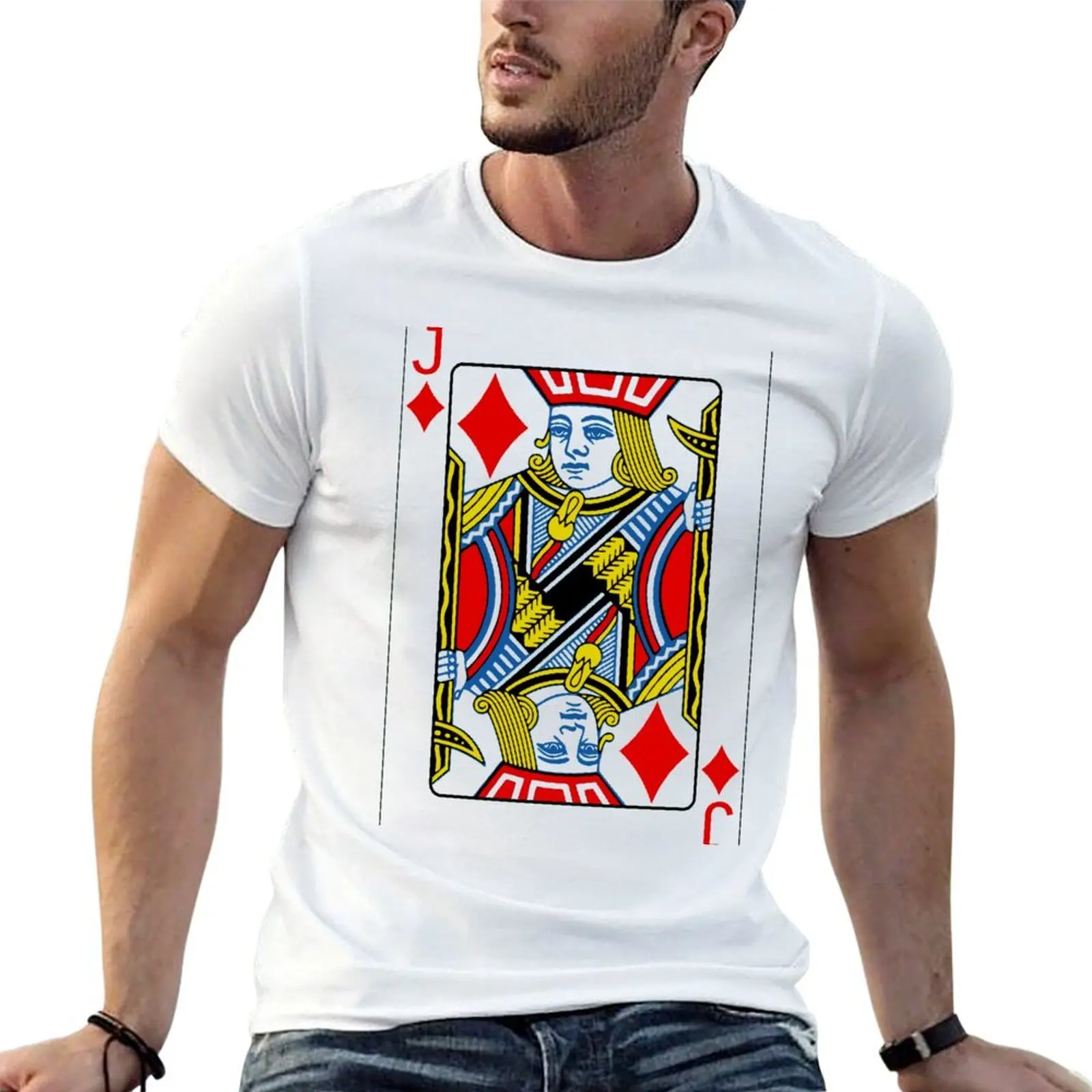 JACK OF DIAMONDS (COLOUR) T-Shirt korean fashion football t shirt t shirt men 100℅ cotton