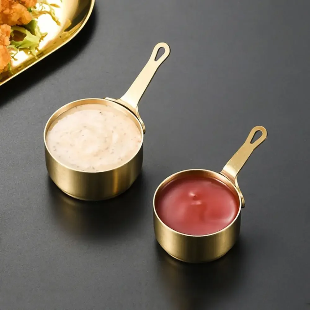 Multifunction Stainless Steel Sauce Cup with Handle 50/80/100ML Sauce Dipping Bowl Non-rust Seasoning Bowl Gravy