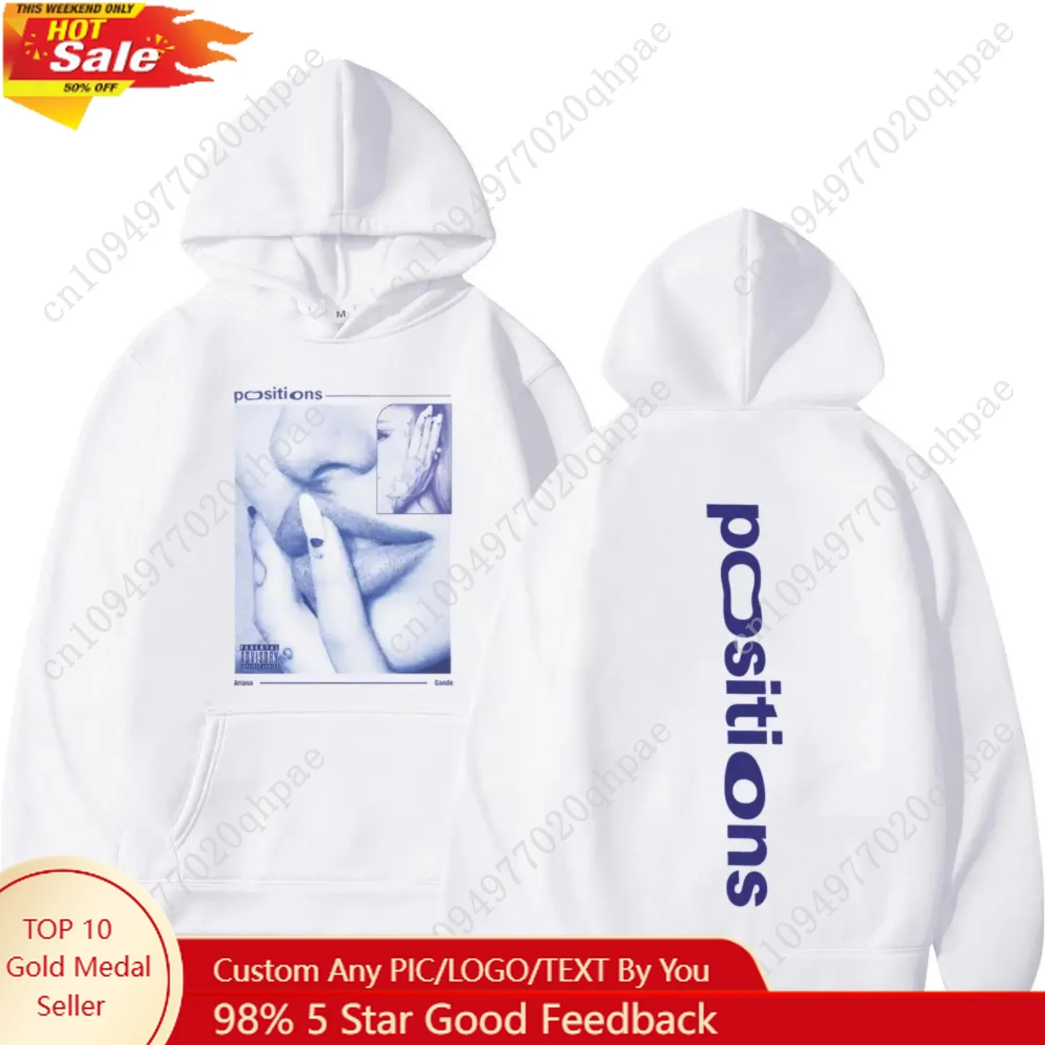 

Ariana Grande Positions Album Retro Graphichoodie Men Women Aesthetic Trendy Pullover Long-sleeved Oversized Casual Sweatshirt