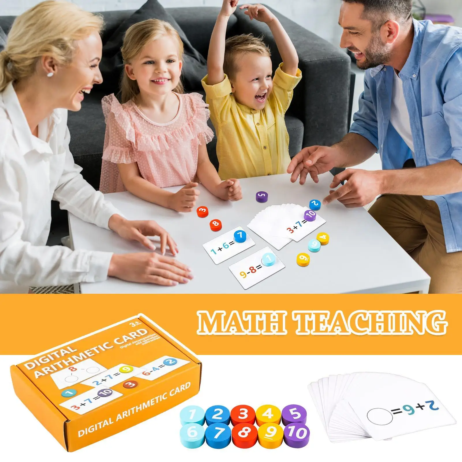 Beren tellen Wiskundige manipulaties met toevoegingskaarten Montessori-speelgoed voor kinderen Peuter Voorschoolse vroeg leren Onderwijs