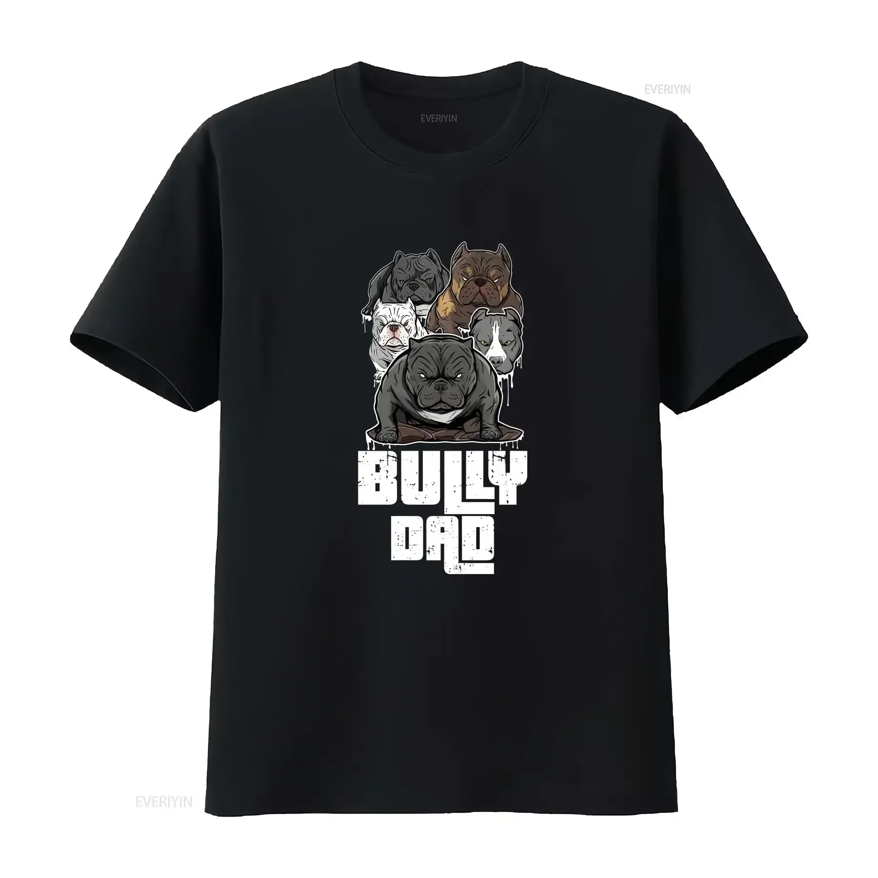 Camiseta para hombre American Bully Dad Dog, estilo vintage lavado, cómoda y suave para uso diario, ideal para amantes de Pitbulls y Bully Dogs.