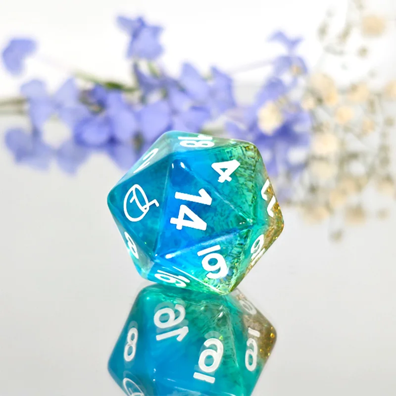 7Pcs/Set DND Game Dice Exquisite Transparent Polyhedron Mold Resin Dices DND RPG Party Board Games Entertainment Accessories