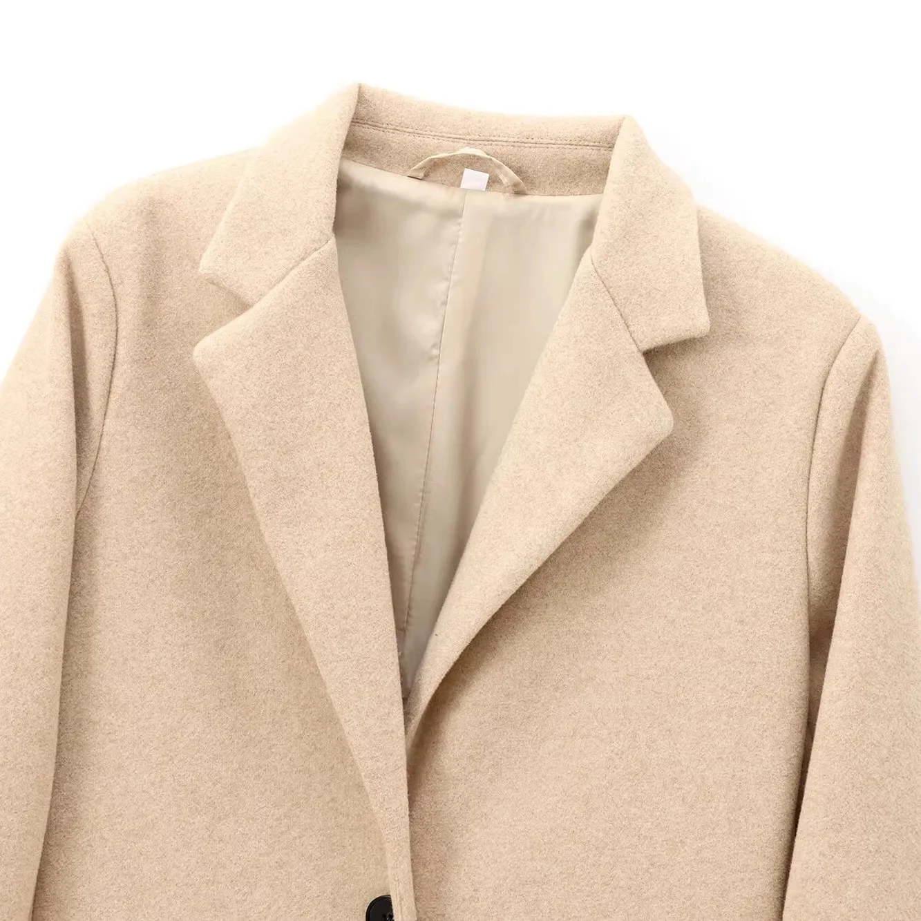 

JNLEAOG Мягкое женское модное пальто, осенний новый дизайн, уличный длинный све, средней длины, полиэфирное волокно, одна пуговица