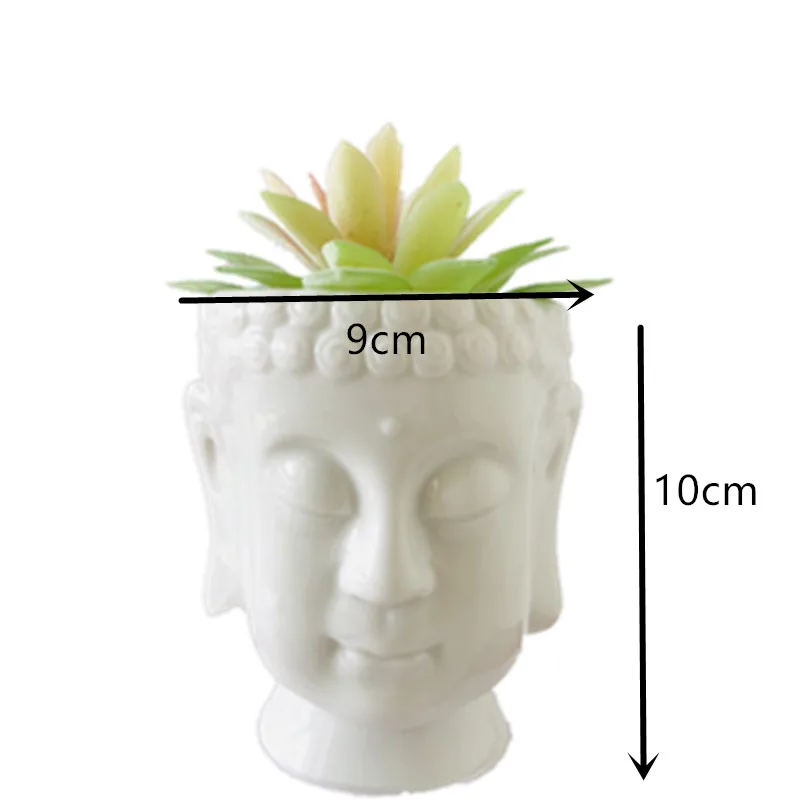 New Buddha head Planter Vase Mould Cement Plaster Clay Resin Craft Cement Flower Pot Making Silicone Candle Holder Molds