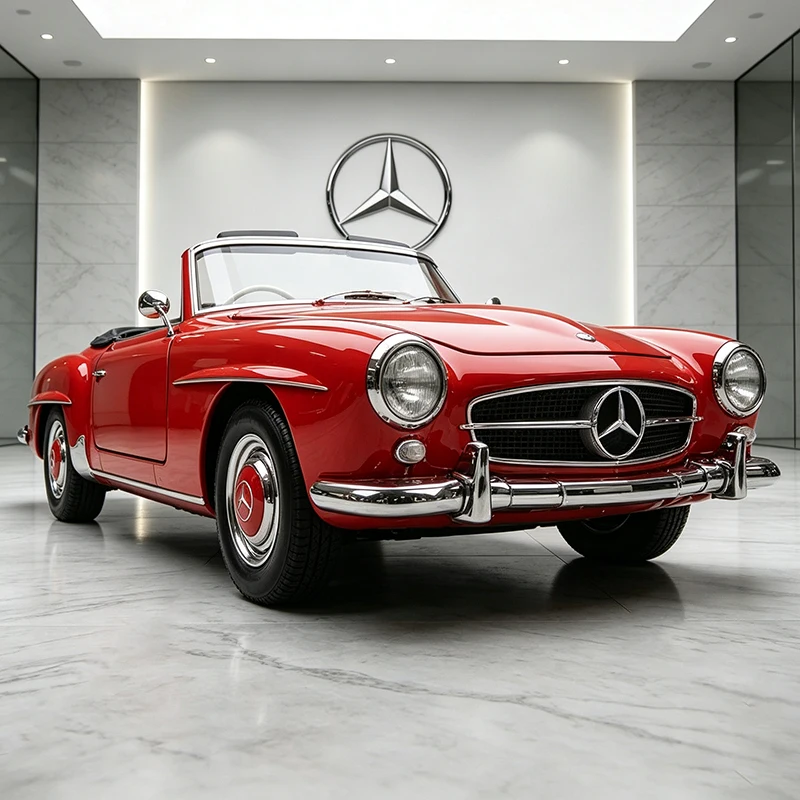 WELLY 1:24 Mercedes-Benz 190SL Legierungsauto, Druckguss-Modellfahrzeug, Miniatur-Modellauto für Sammler als Geschenk
