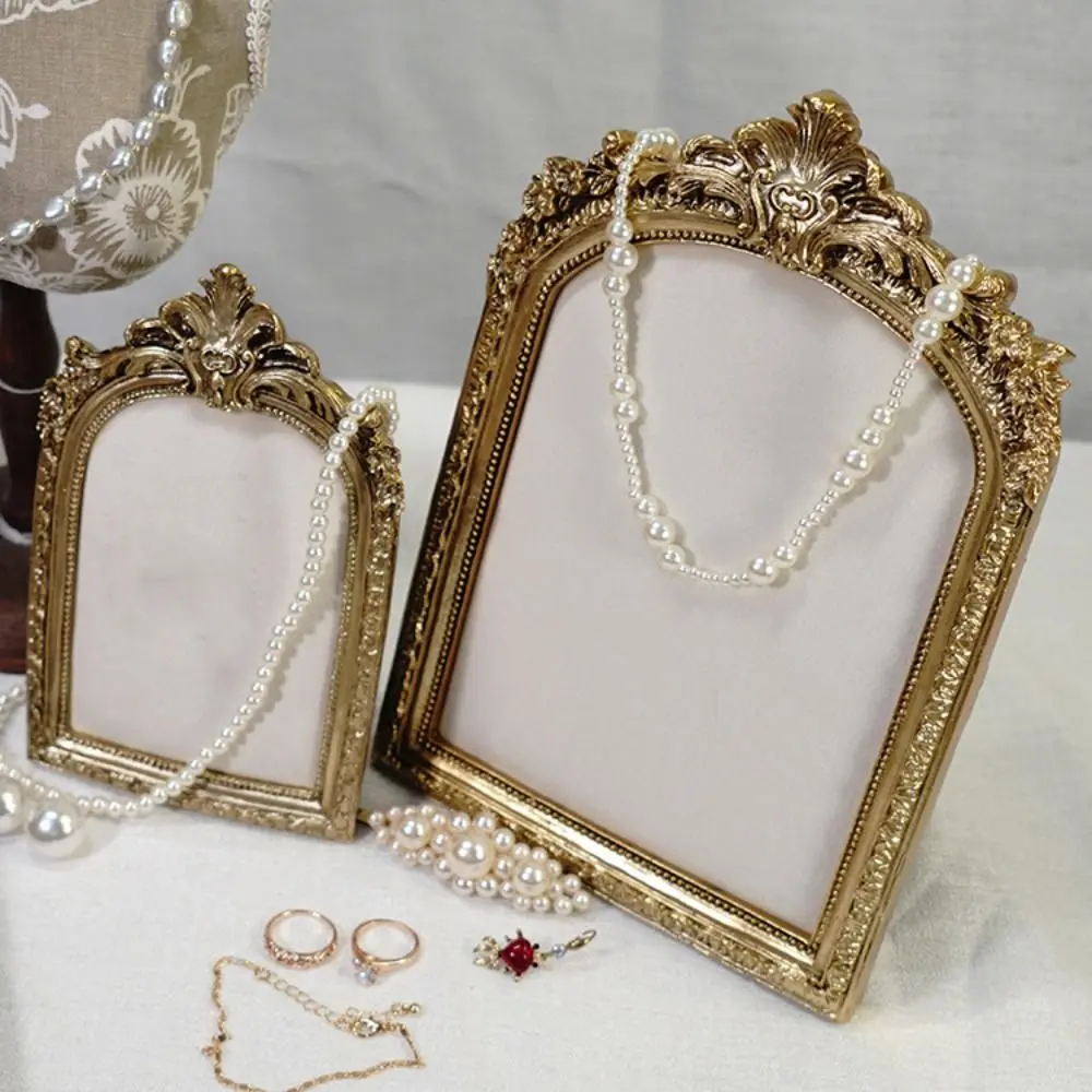 Flower pattern Photo Frame Necklace Stand Handmade Vertical Jewelry Display Bust Model Space Saving Multi-functional