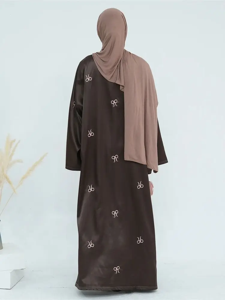 Ramadan Eid Embroidery Kimono Abaya Dubai Palestine Muslim Prayer Clothes Women Kaftan Dress Islam Robe Arabe Femme Musulmane