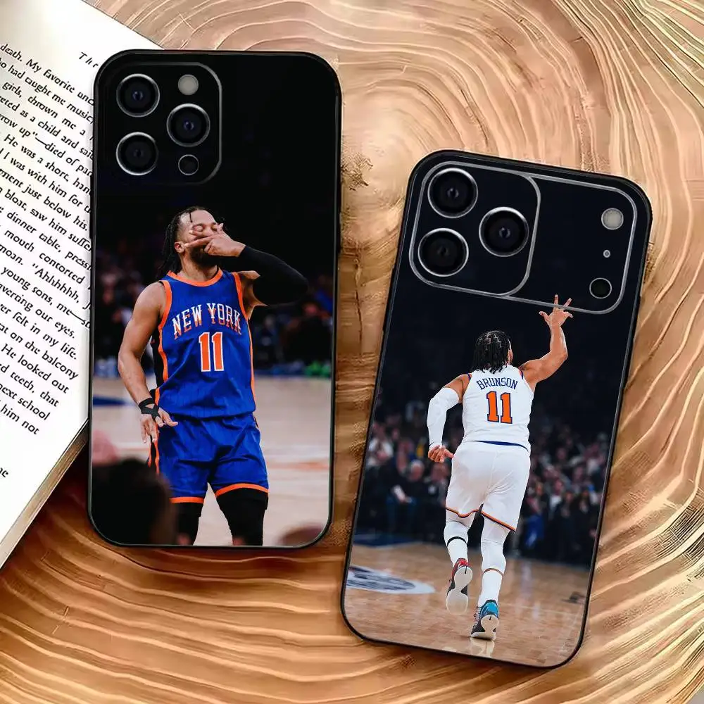 

King of the Fourth J-Jalen B-Brunson Phone Case For iPhone 12 13 14 15 16 17 Pro Max, Lightweight and practical Soft Black Cover