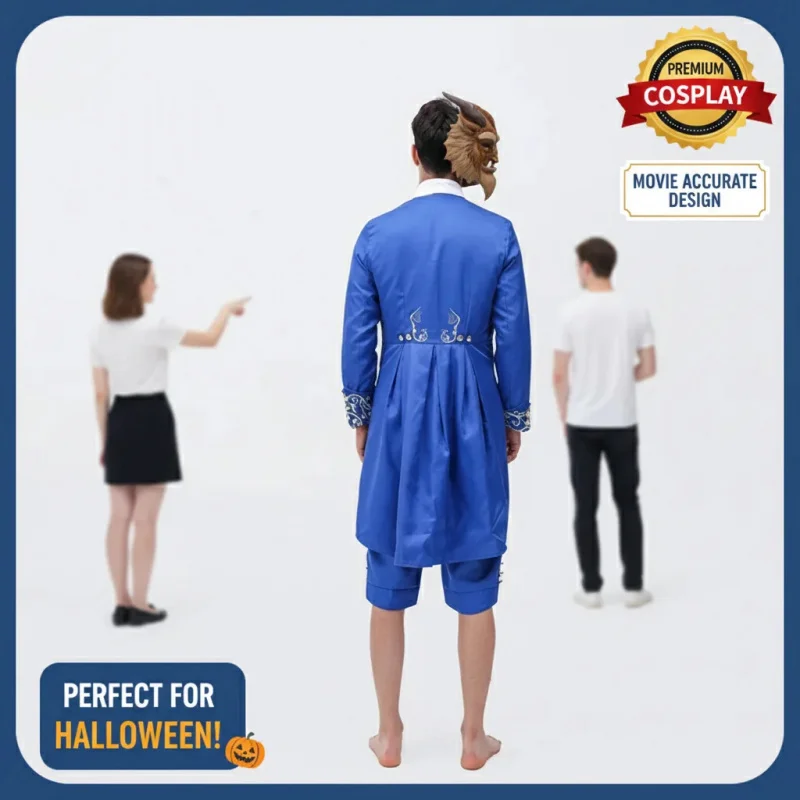 

☎TDA Adult Prince Beast Cosplay Costume for Men Halloween Anime Prince Suit with Mask☎