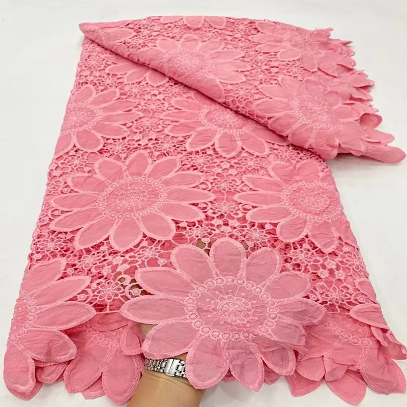 Guipure Lace New Style African Cord Chiffon Lace Water Soluble Fabric Sewing Ghana Clothes TS2776