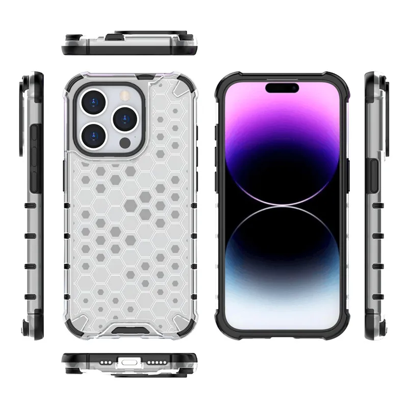 For iPhone 15 Pro Case iPhone 15 Pro Max Cover Shockproof Honeycomb Hard PC Protection Bumper For iPhone 15 Plus 15 Pro Max