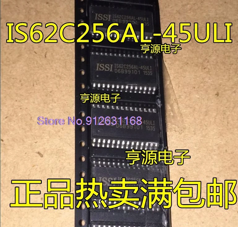 (10PCS/LOT)   IS62C256AL-45ULI  RAM 256KB 45NS SOP-28