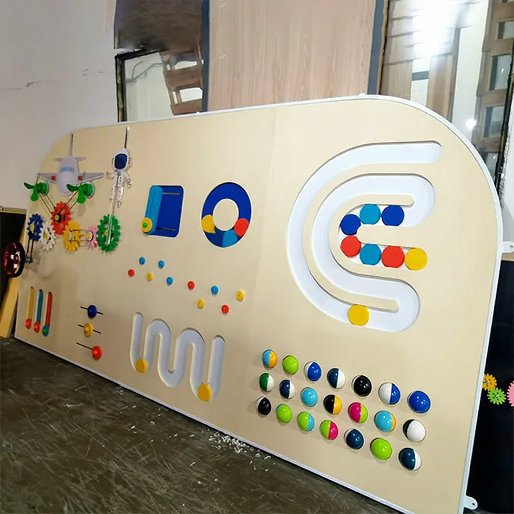Moetry Interactive Sensory Wall Educational Toys Montessori STEM Wooden Wall Play Games For School Science And Technology Museum