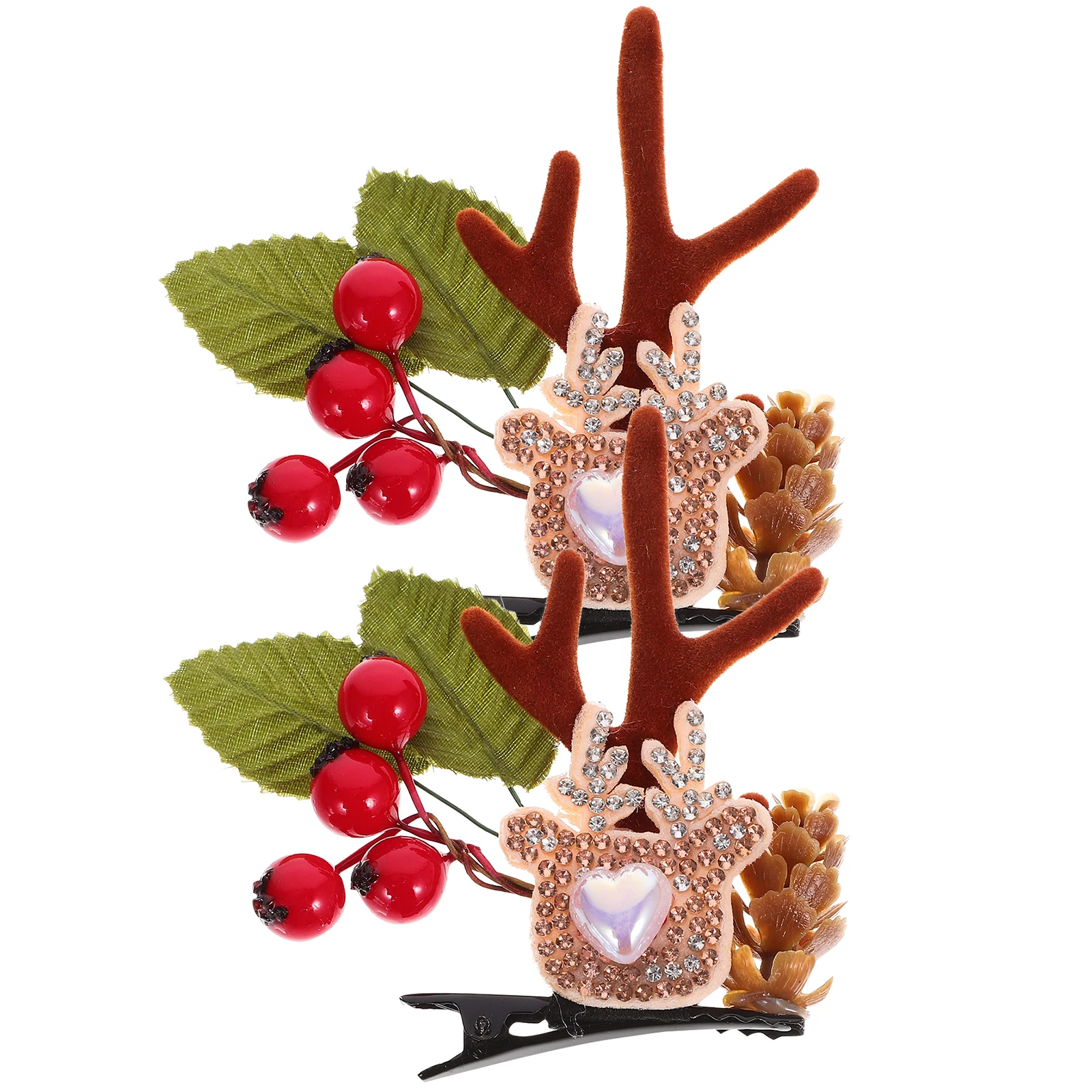 

2Pcs Xmas Antler Hair Clips Christmas Hairpins Small Cute Hair Accessories for Girls Women Holiday Decoration Cute Hairpin