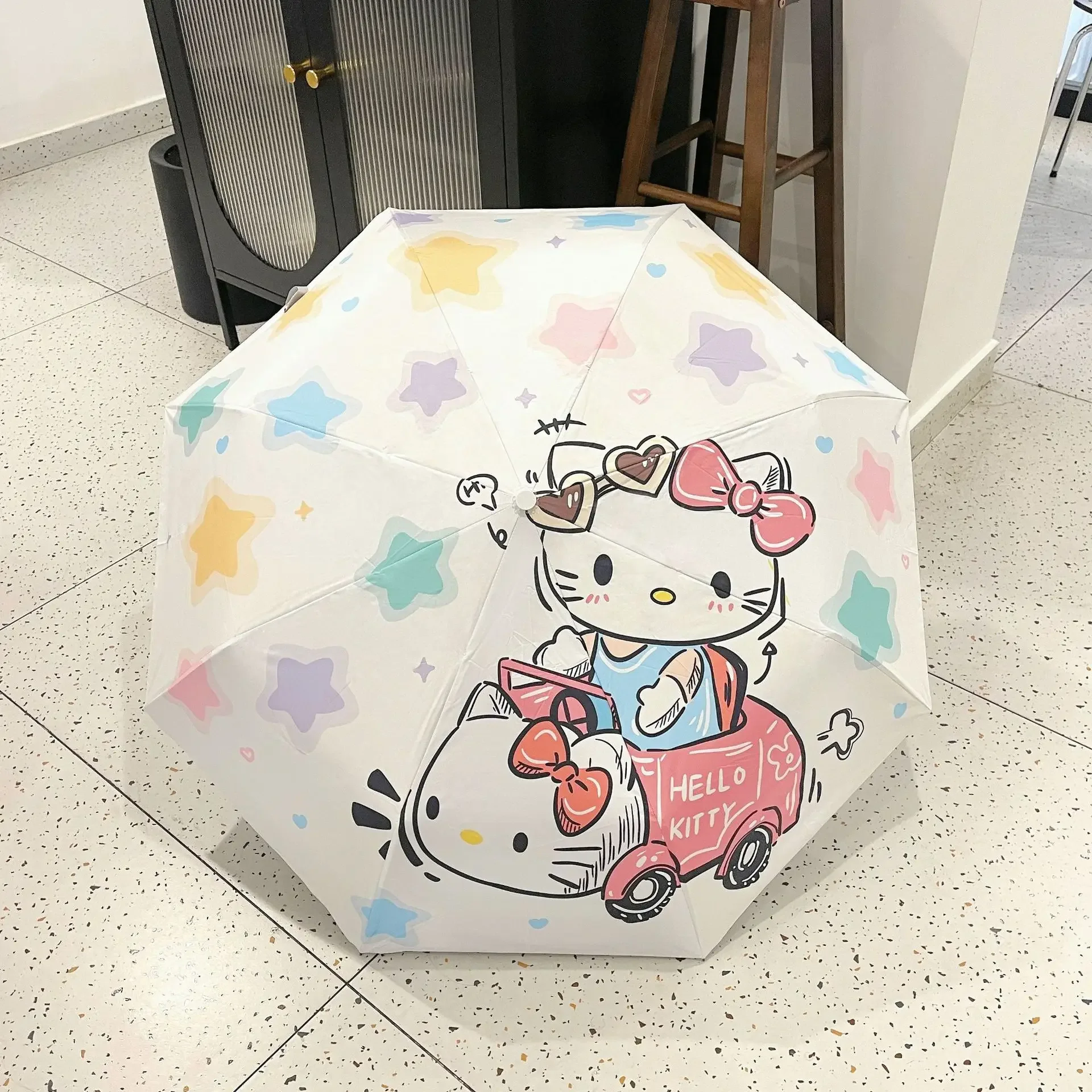 Sanrio Fully Automatic Umbrella Hello Kitty Sunshade UV Protection Sunny Day Rainy Day Dual-purpose Kawaii Sunshade Umbrella