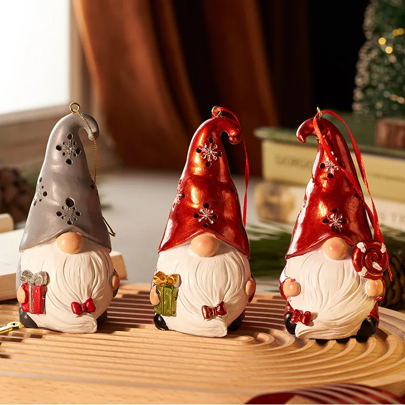 

Christmas Gnome Ornaments‌ – Handmade Resin Tree Hangers, Festive Holiday Decor for Home & Office