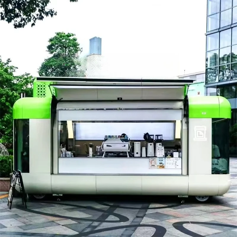 Food Truck Trailer New Outdoor Mobile Kitchen Enclosed Coffee Truck Hotdog And Taco Cart Pizza Catering Trailer Restaurant Use