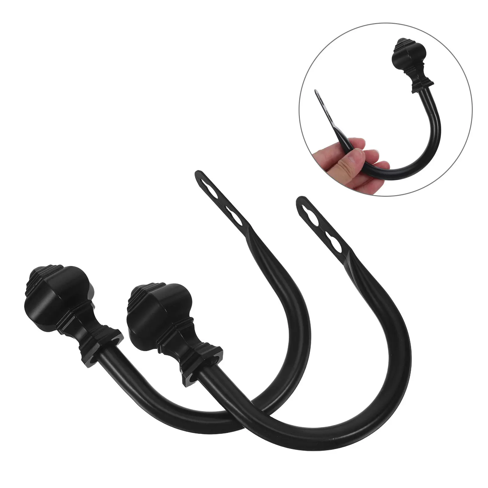 2Pcs Curtain Tiebacks Window Metal Holdbacks Wall Mounted Hooks for Drapes Heavy Support Decorative Curtain Holdbacks Bedroom