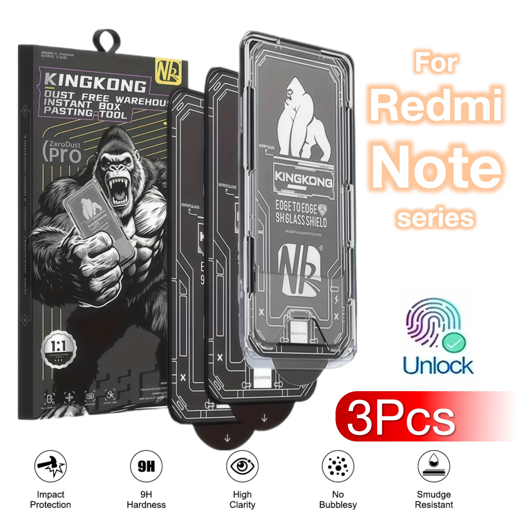 3 Stück für Redmi Note 15 14 13 12 14S 13R 12R Pro Plus 4G 5G Gehärtetes Glas Displayschutzfolie 9H Keine Staubblasen Handy-Zubehör