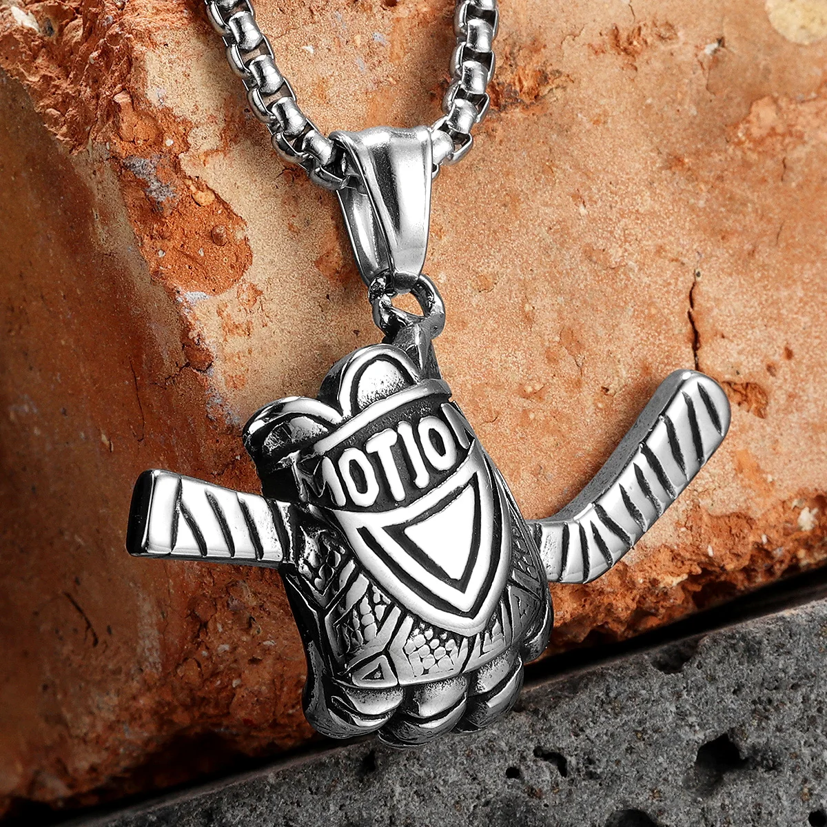 

Ice Hockey Gloves Men Necklace with Pendant Stainless Steel Jewelry for Fashion Women Punk HipHop Accessories Gifts Wholesale