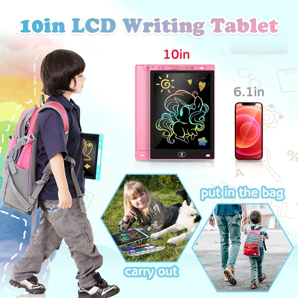 LCD Writing Tablet for Kids Drawing Toddler Toys Doodle Board  Pad Drawing Boys Girls Gift Trip Travel Essentials Learning Games