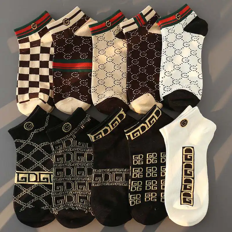 Men's Low Cut Breathable Short Socks Thin Anti-Odor Sweat Absorbent Fashionable Cotton Boat Socks for Spring Summer