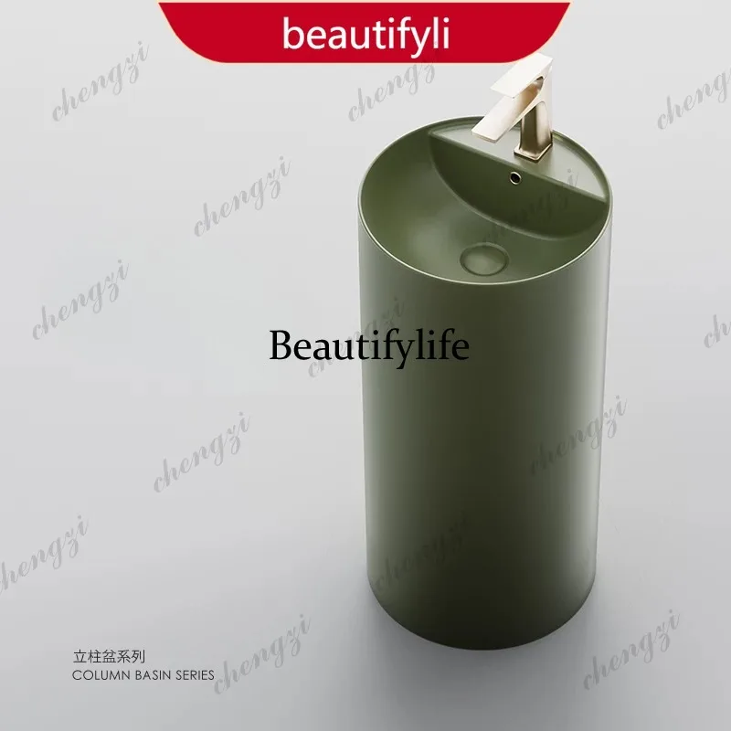 French retro small apartment column basin bathroom floor-to-ceiling face wash basin  A17