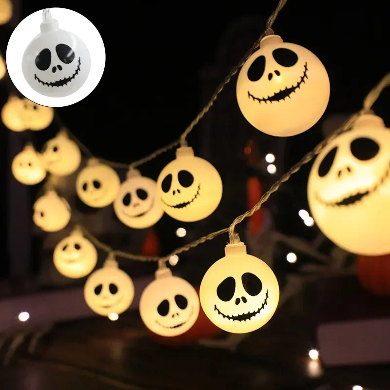 Le cauchemar avant Noël Halloween guirxiété lumineuse LED, dessin animé, lumières décoratives, 10 pièces