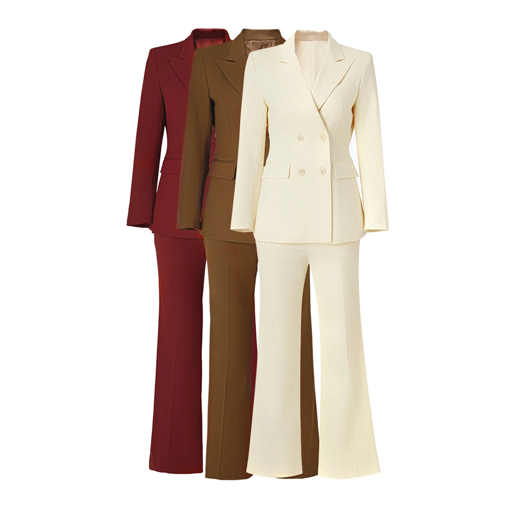 3 opzioni di colori pantaloni Blazer doppiopetto Set Classice elegante OL Lady Business Women Suit