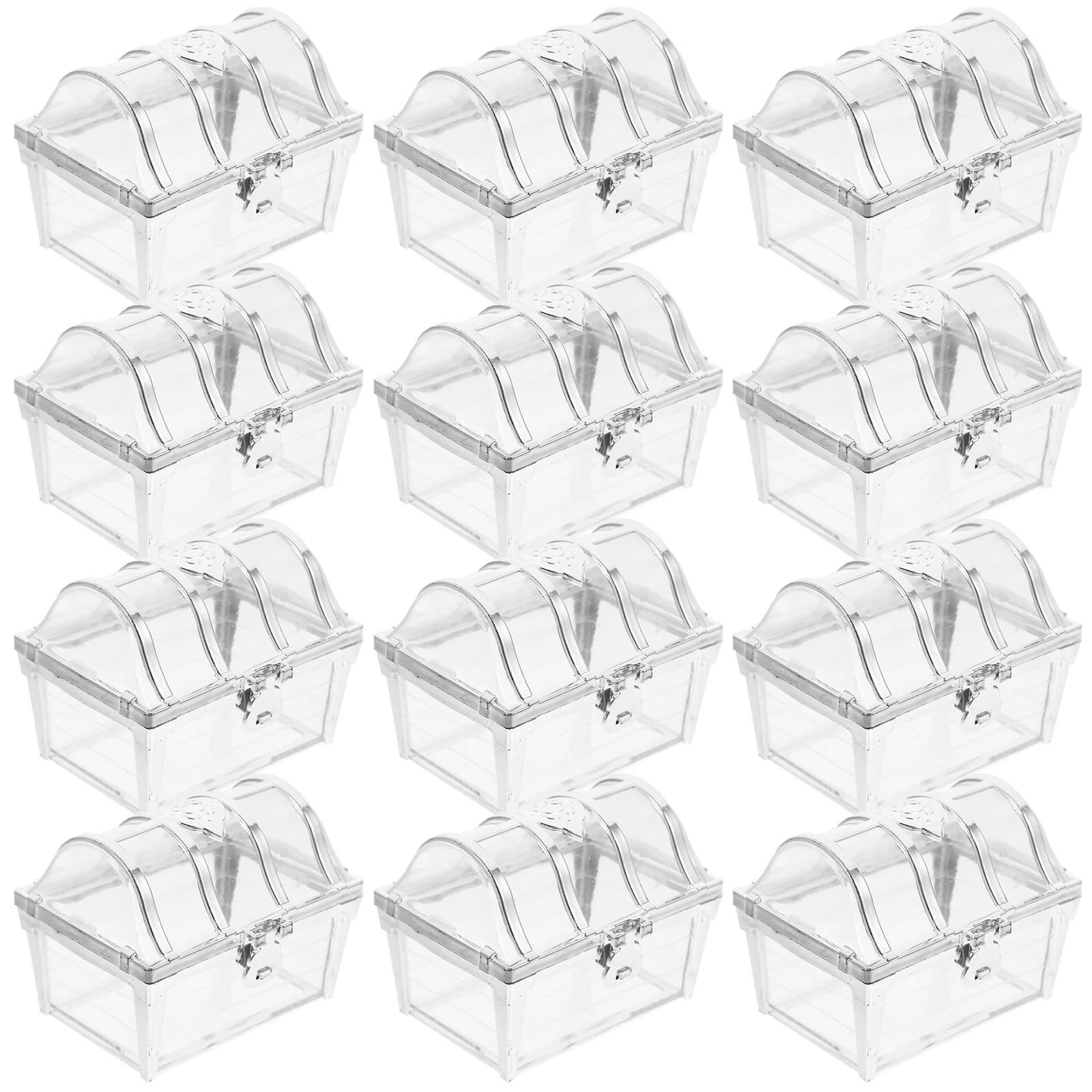 12 Pcs Wedding Candy Box Party Gift Boxes Wrapping Treasure Chest Supplies Plastic Treats Container Small