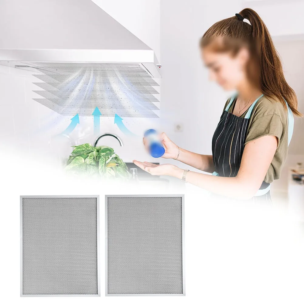 Replacement 5-Layer Aluminum Grease Filters for Range Hoods Fits Most Under-Cabinet and Wall-Mounted Ventilation Units