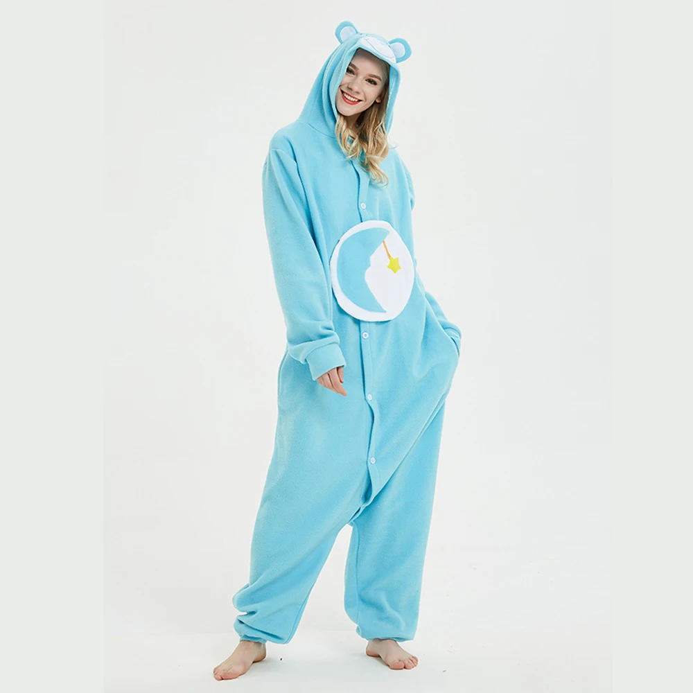 

Women's Winter One-Pieces Pajama Long To The Ankle Polyester Warm Comfortable Cartoon Leisure Wear With Animal Hat And Applique
