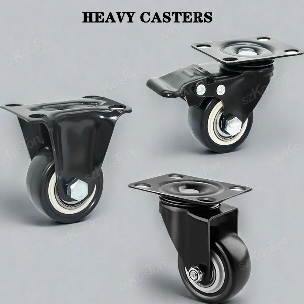 Heavy Duty Casters PP Wheels Rollers For Furniture Wheel Caster Wheels 360° Caster Wheel Industrial With Brake 1.5/2 Inch