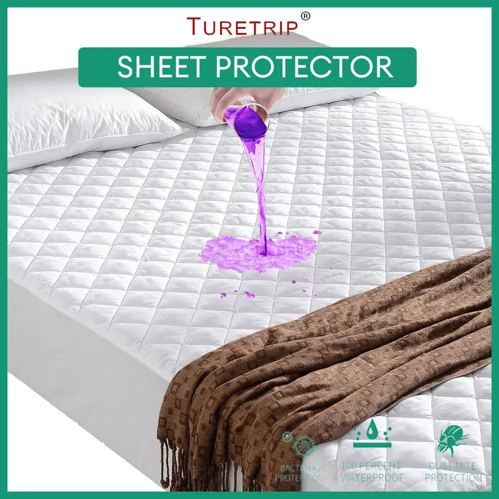 

160x200cm Waterproof Mattress Pad Cover Quilted Padding Thicken Mattress Topper Protector Soft & Breathable