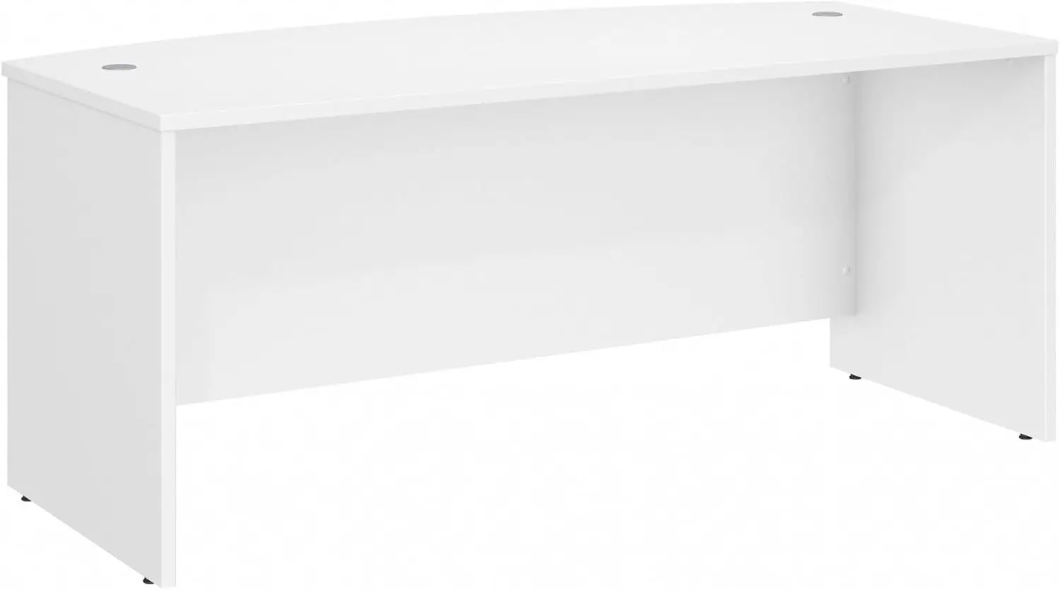 Studio C 72W x 36D Bow Front Desk in White, Computer Table for Home or Professional Office