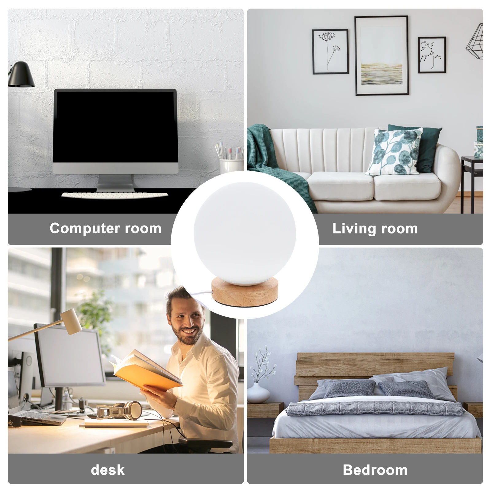 

Wooden USB Night Lamp Small Desk Light Bedside Atmosphere LED Decor Indoor Lighting Bedroom Table Lamp