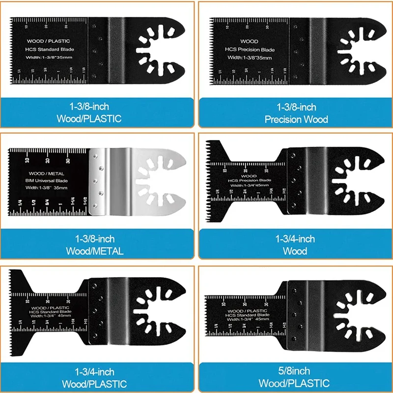 21er-Pack Multitool-Klingen, oszillierende Sägeblätter für Holz, Kunststoffe, Metall, oszillierende Werkzeugklingen mit Schnellverschluss