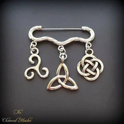 Celtic Brooch, Medieval, Short Skirt Brooch, Trinity, Eternal Knot, Pagan, Witchcraft, Celtic Knot