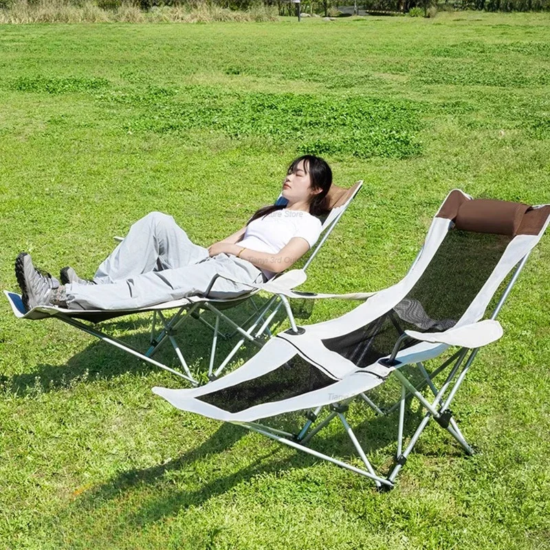 Na zewnątrz składane krzesło plażowe przenośny fotel rozkładany balkon księżycowe krzesło plażowe obóz wędkarski piknik leżaki meble Cadeira FYBC