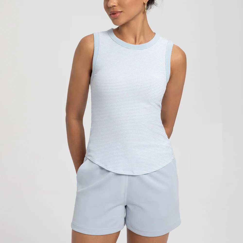 

Women's Modal Yoga Tank Top with Color Block Stripes, Seamless Naked Feel Workout Gym Sports Bra