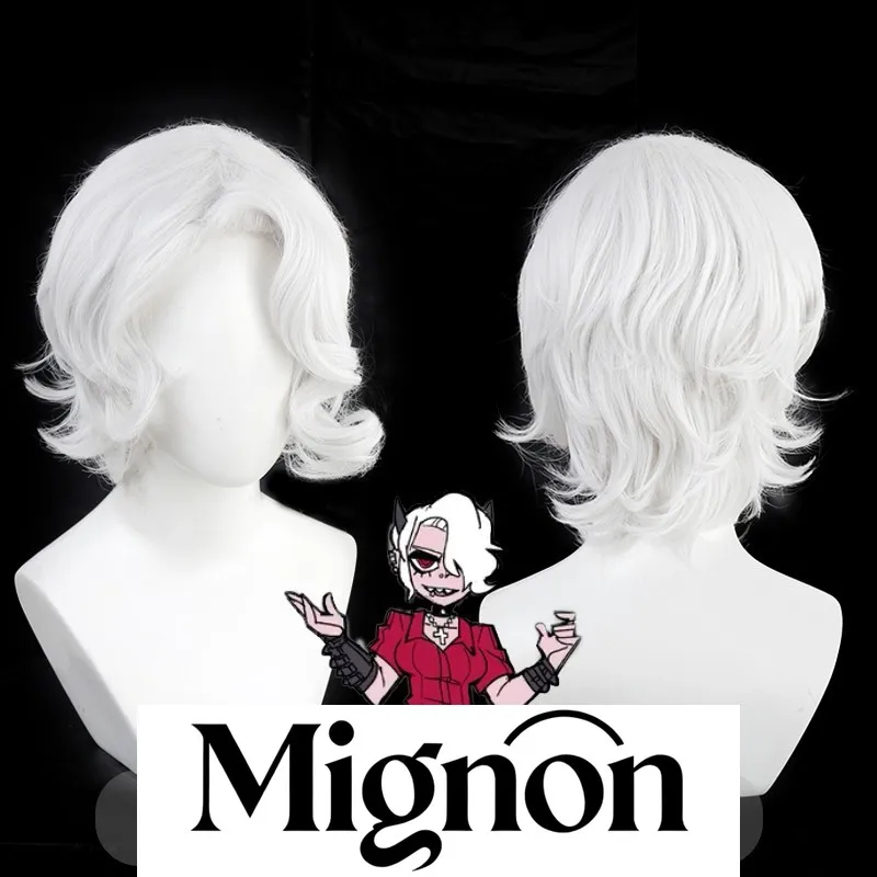 

Helltaker Zdrada cosplay wig white curly hair Halloween gift