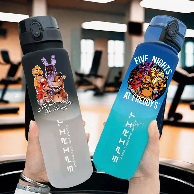 

800ML Five Nights At Freddy's 2 Water Cups Cartoon Teddy Bear Water Bottle Portable Large Capacity Sports Water Flask Home Gifts