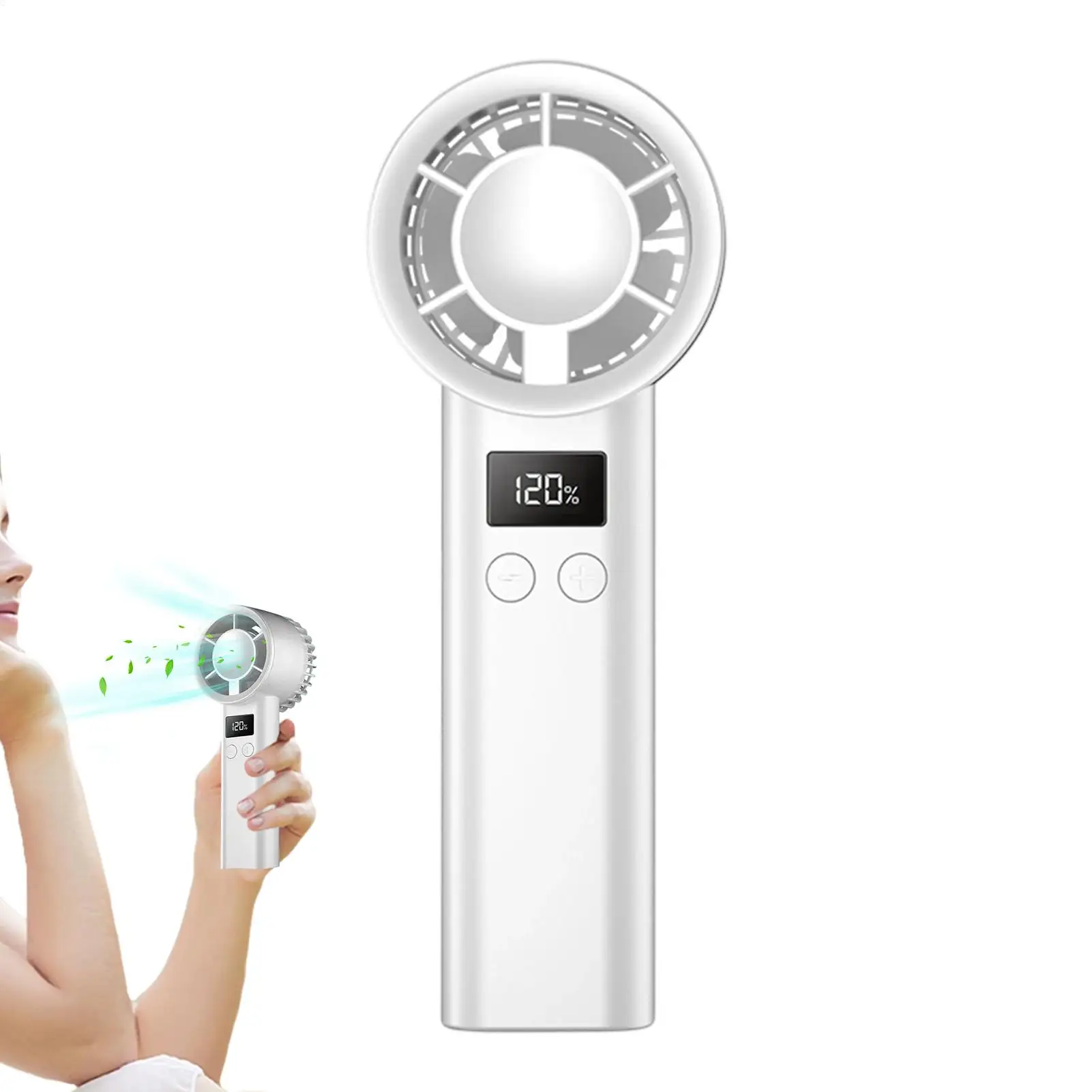 ミニファン-ハンドヘルド-120スピード-充電式-静音-バッテリー駆動-ミニハンドヘルドファン-屋外キャンプ-旅行-ビーチ-ピクニック用