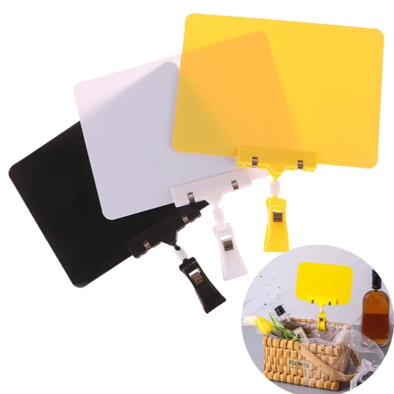 1 Pcs Sign Fruit Price Tag Poster Stand Display Supermarket Board Mall Label Holder Black/Yellow/White Office