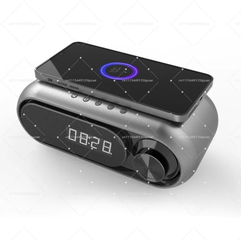 Portable 15W Bluetooth Subwoofer Speaker, FM Radio, Music Player & Digital Alarm Clock for Home